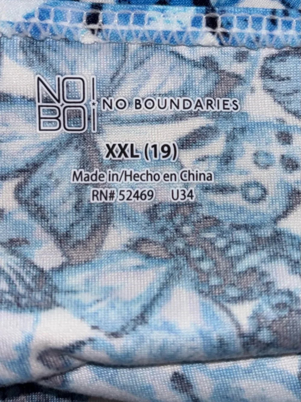 No Boundaries Blue Floral Strapless Sheath Nightgown